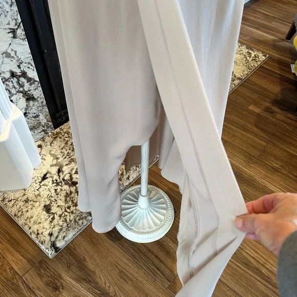 Elegant one shoulder dress- champagne color - Picture 3 of 5